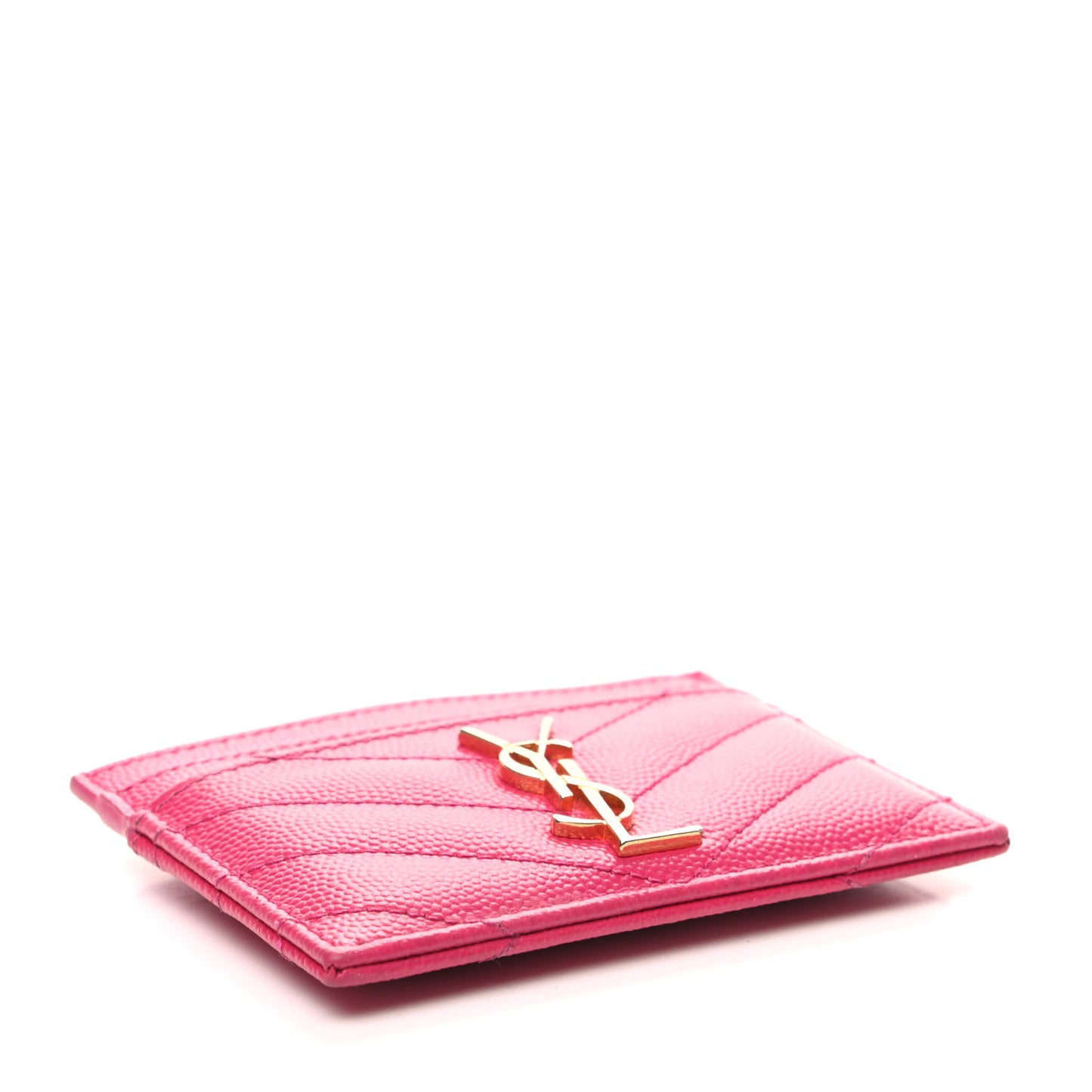 Grain De Poudre Matelasse Chevron Monogram Credit Card Case Bubblegum