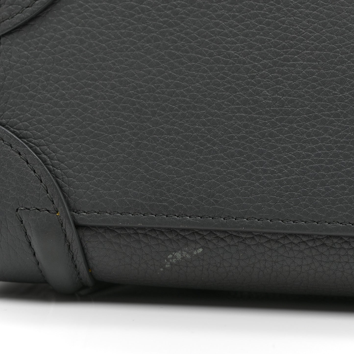 Drummed Calfskin Nano Luggage Kohl