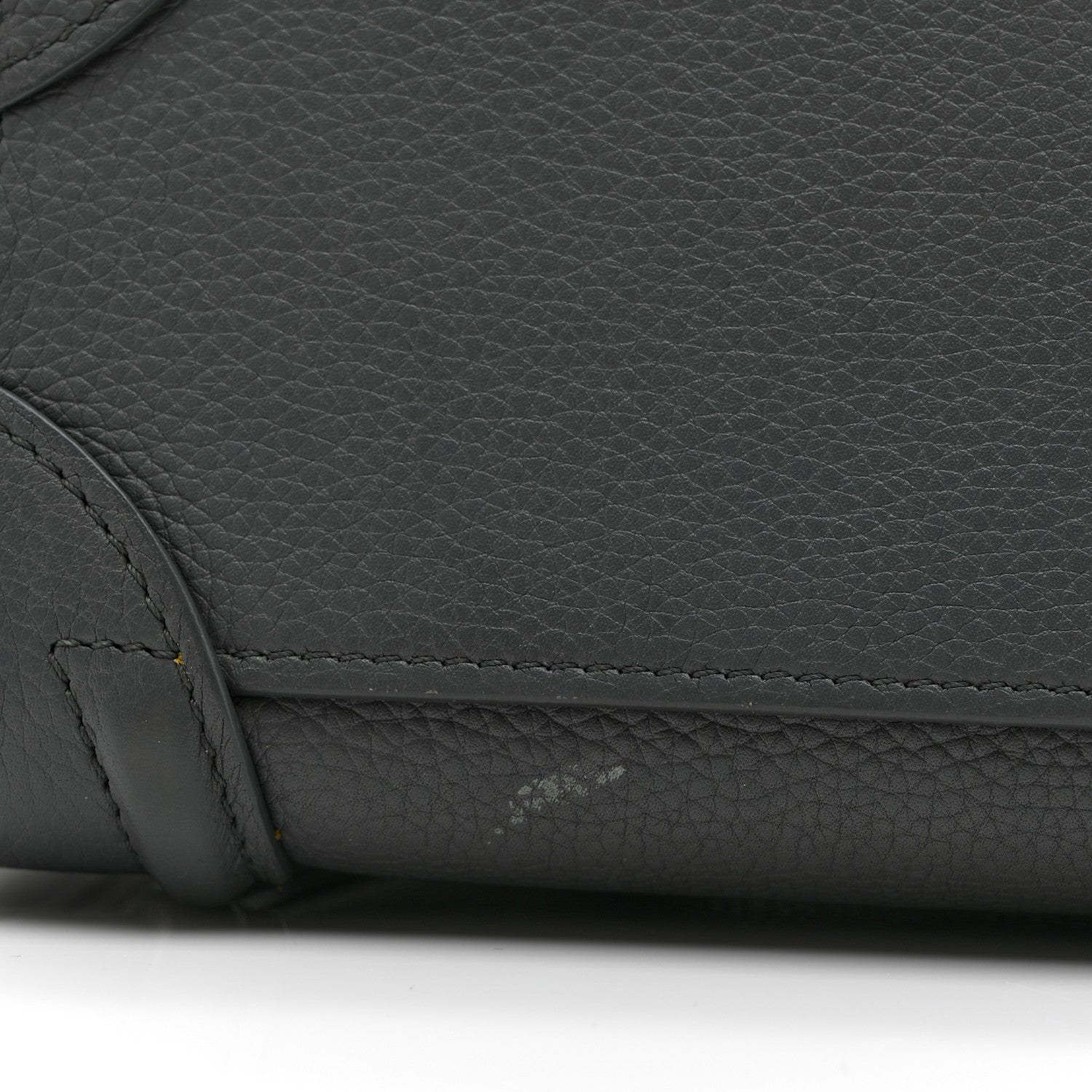 Celine Drummed Calfskin Nano Luggage Kohl 11 of 13