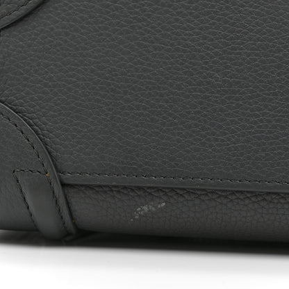 Celine Drummed Calfskin Nano Luggage Kohl 11 of 13