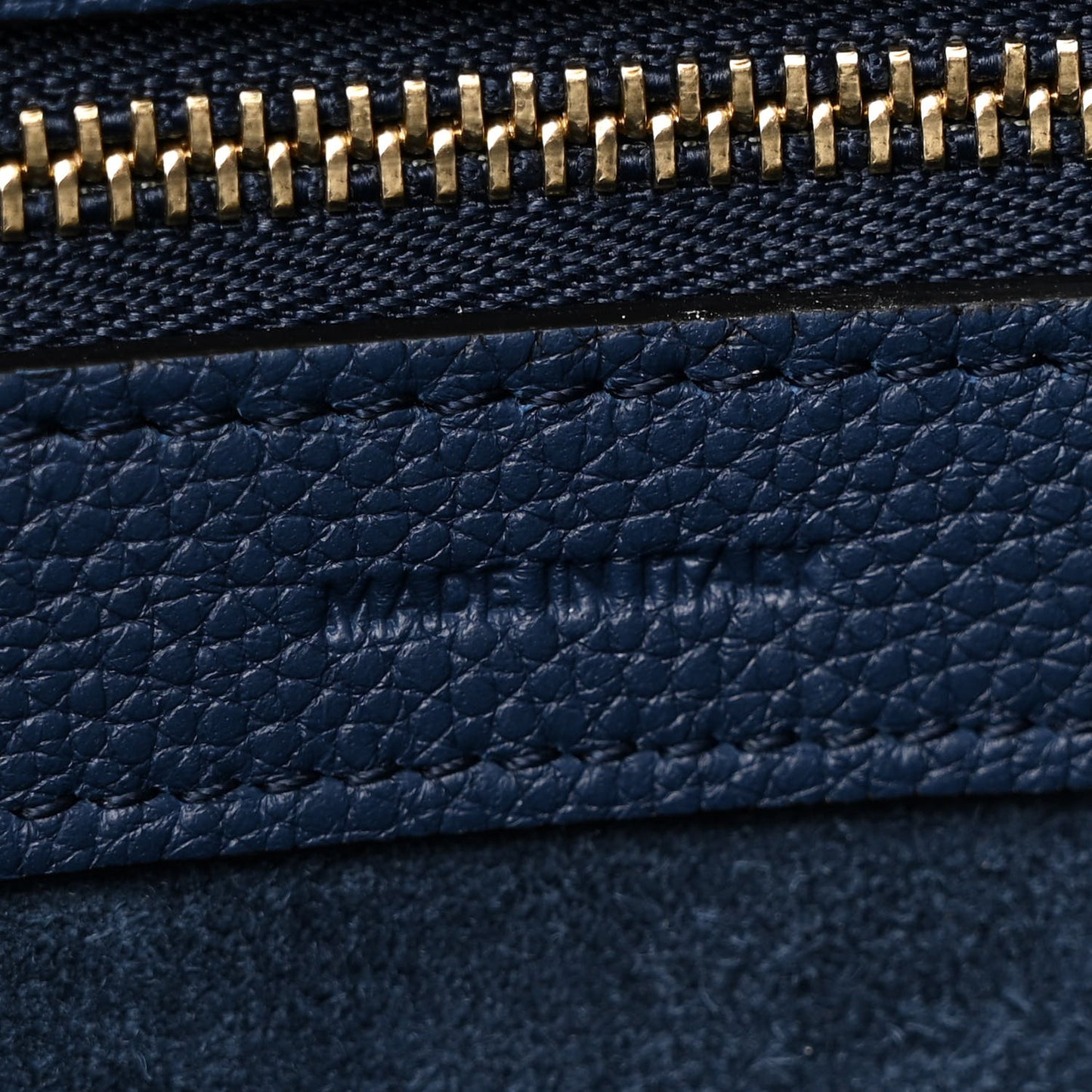 Soft Grained Calfskin Small Belt Cabas Phantom Deep Blue