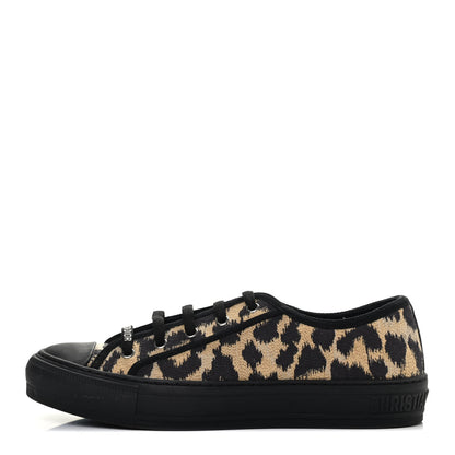 Christian Dior Cotton Mizza Embroidered Walk'N'Dior Low Top Sneakers 39 Beige Multicolor 1 of 4