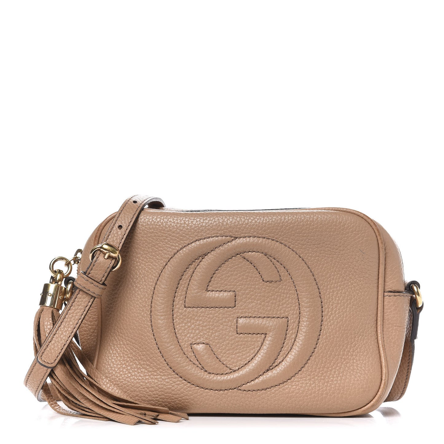 Pebbled Calfskin Small Soho Disco Bag Rose Beige