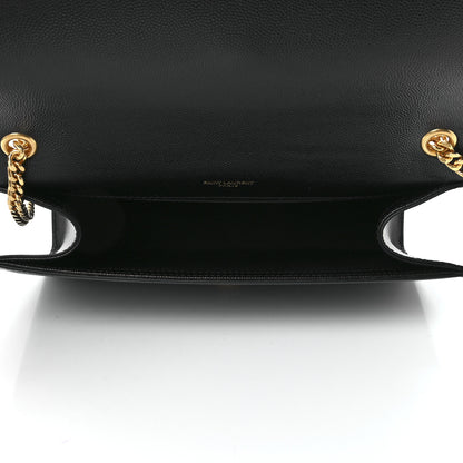 Saint Laurent Grain De Poudre Medium Classic Monogram Kate Satchel Black 5 of 13