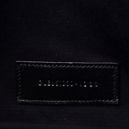 Saint Laurent Grain De Poudre Textured Mixed Matelasse Triquilt Monogram Clutch Blanc Vintage 7 of 7