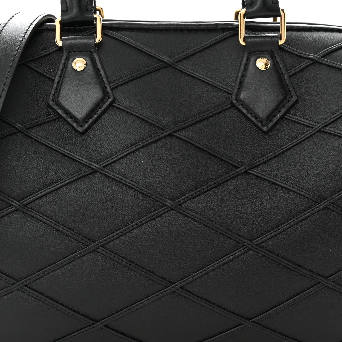 Lambskin Malletage Speedy Bandouliere 25 Black