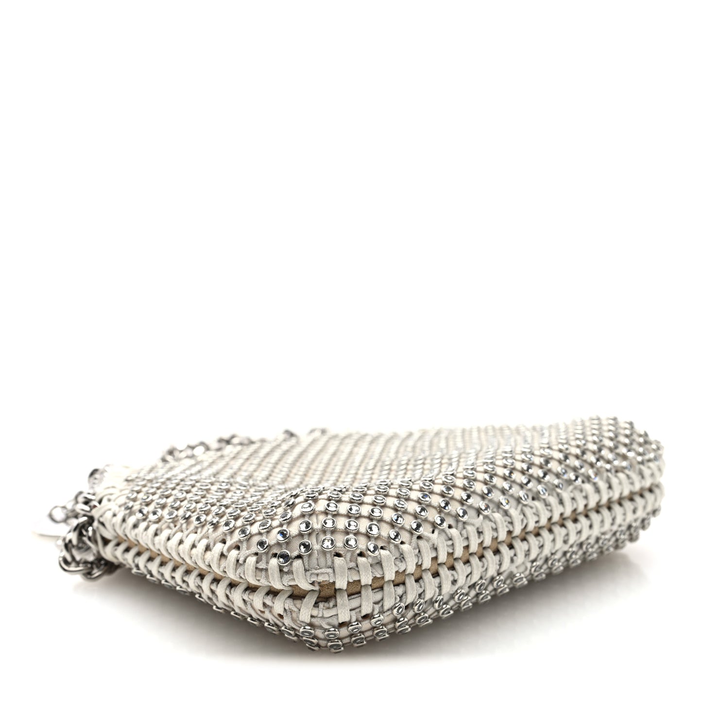 Crystal Mesh Tiny Falabella Crossbody Bag Oyster