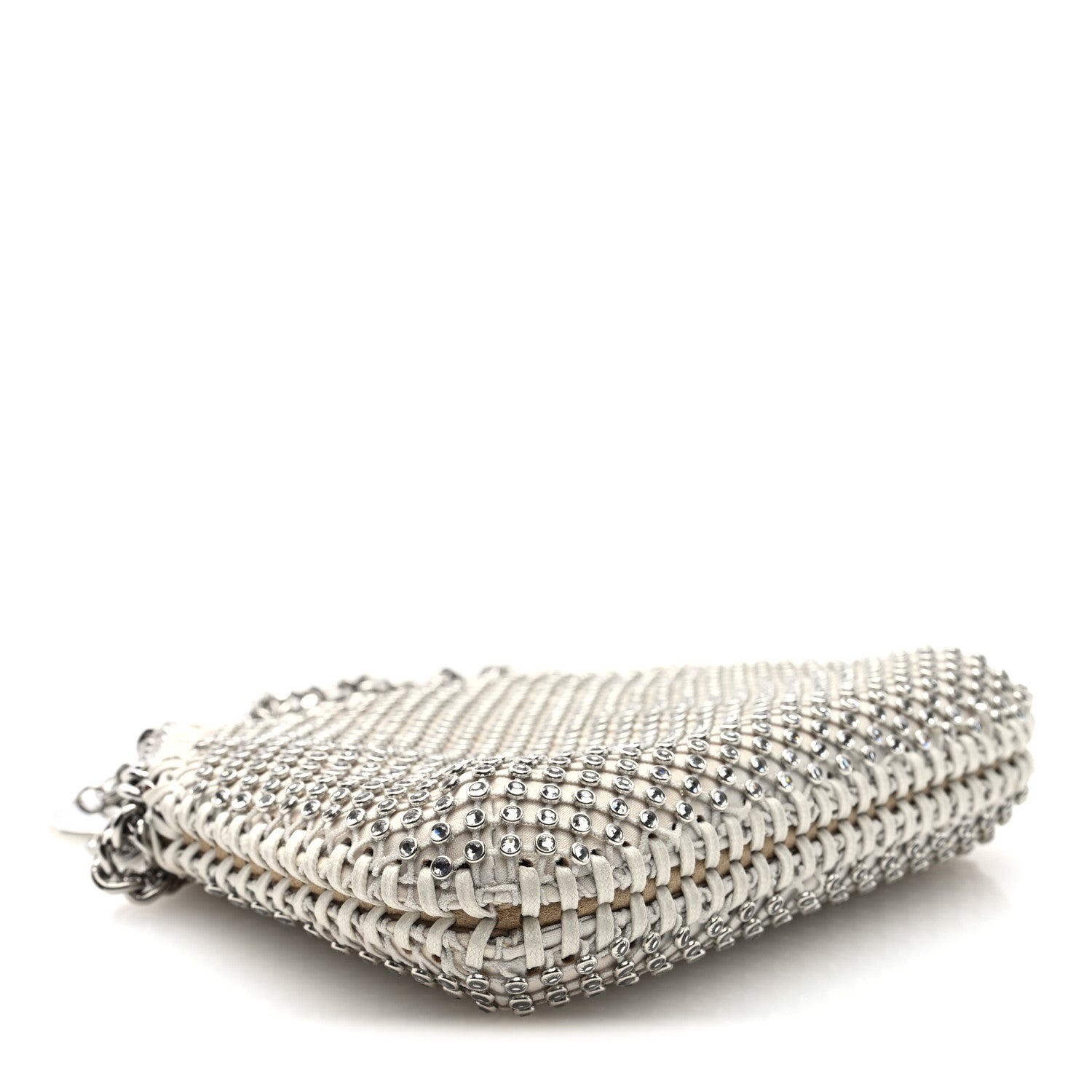 Stella McCartney Crystal Mesh Tiny Falabella Crossbody Bag Oyster 4 of 9