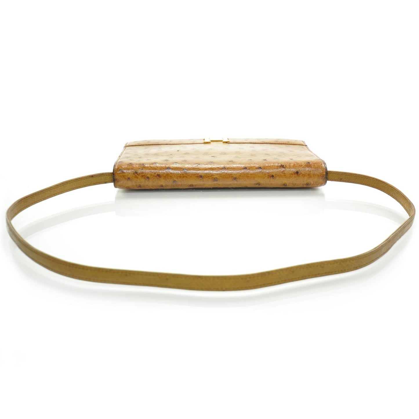 Ostrich Annie Clutch Bag Gold