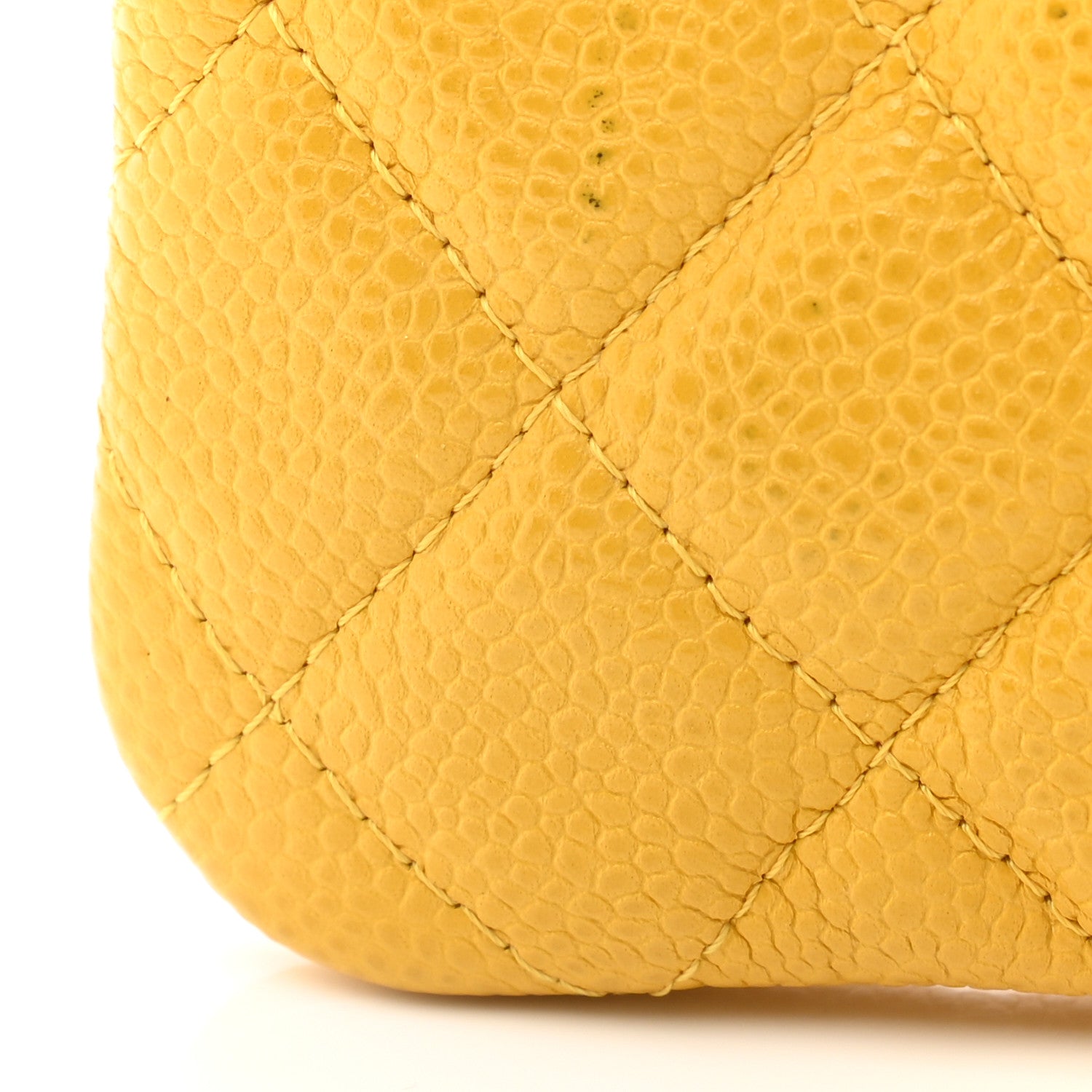 Chanel Caviar Quilted Small Pouch Yellow 8 of 9
