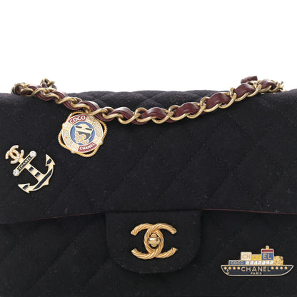 Chanel Felt Quilted Paris-Hamburg Charms Mini Rectangular Flap Dark Navy 7 of 12