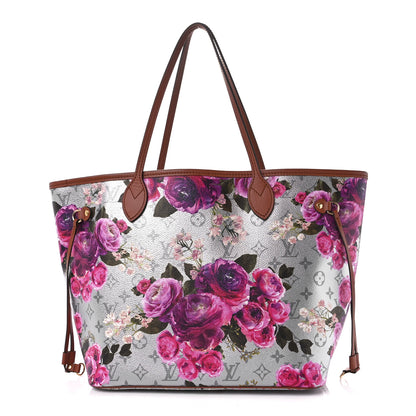 Louis Vuitton Metallic Monogram LV Garden Neverfull MM Silver 1 of 10