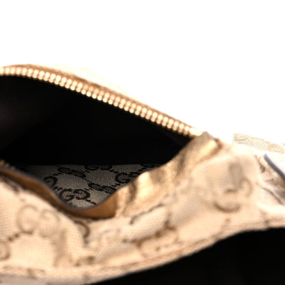 Gucci GG Monogram Web Double Pocket Belt Bag Gold Pink 5 of 14