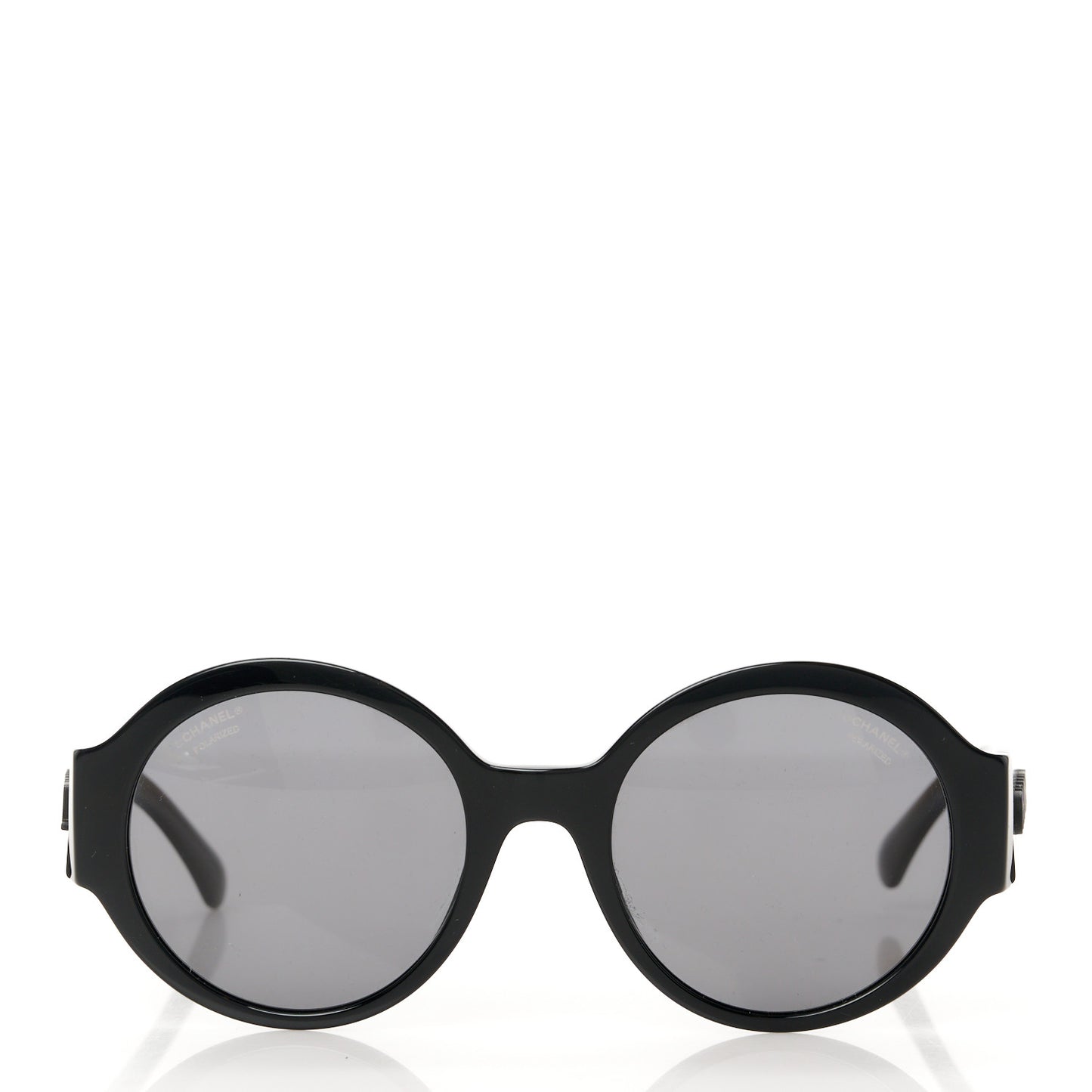 Acetate Polarized Round Sunglasses 5410 Black