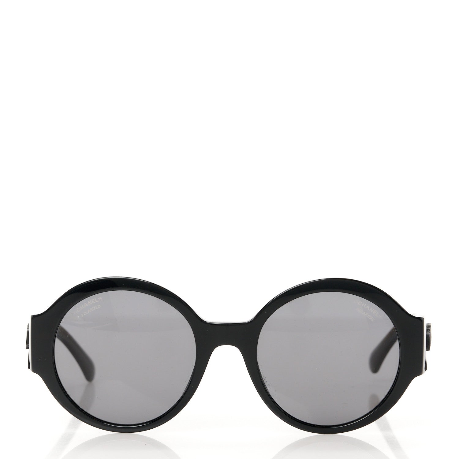 Chanel Acetate Polarized Round Sunglasses 5410 Black 2 of 8