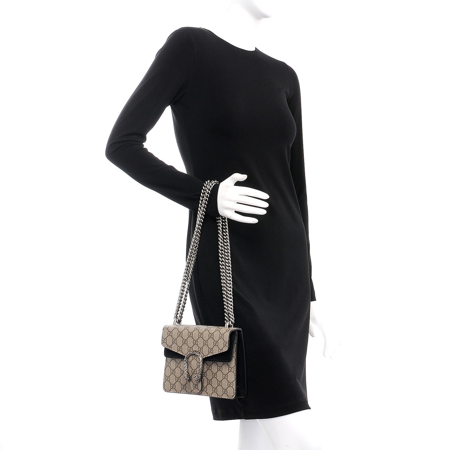 Gucci GG Supreme Monogram Mini Dionysus Shoulder Bag Black 3 of 9