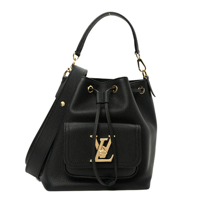 Louis Vuitton Calfskin Lockme Bucket MM Black 1 of 9