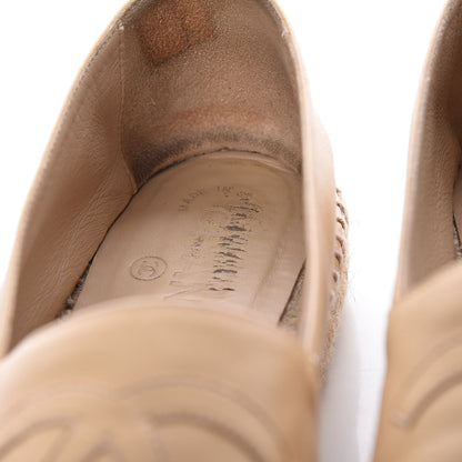 Chanel Lambskin CC Espadrilles 42 Beige Black 17 of 21