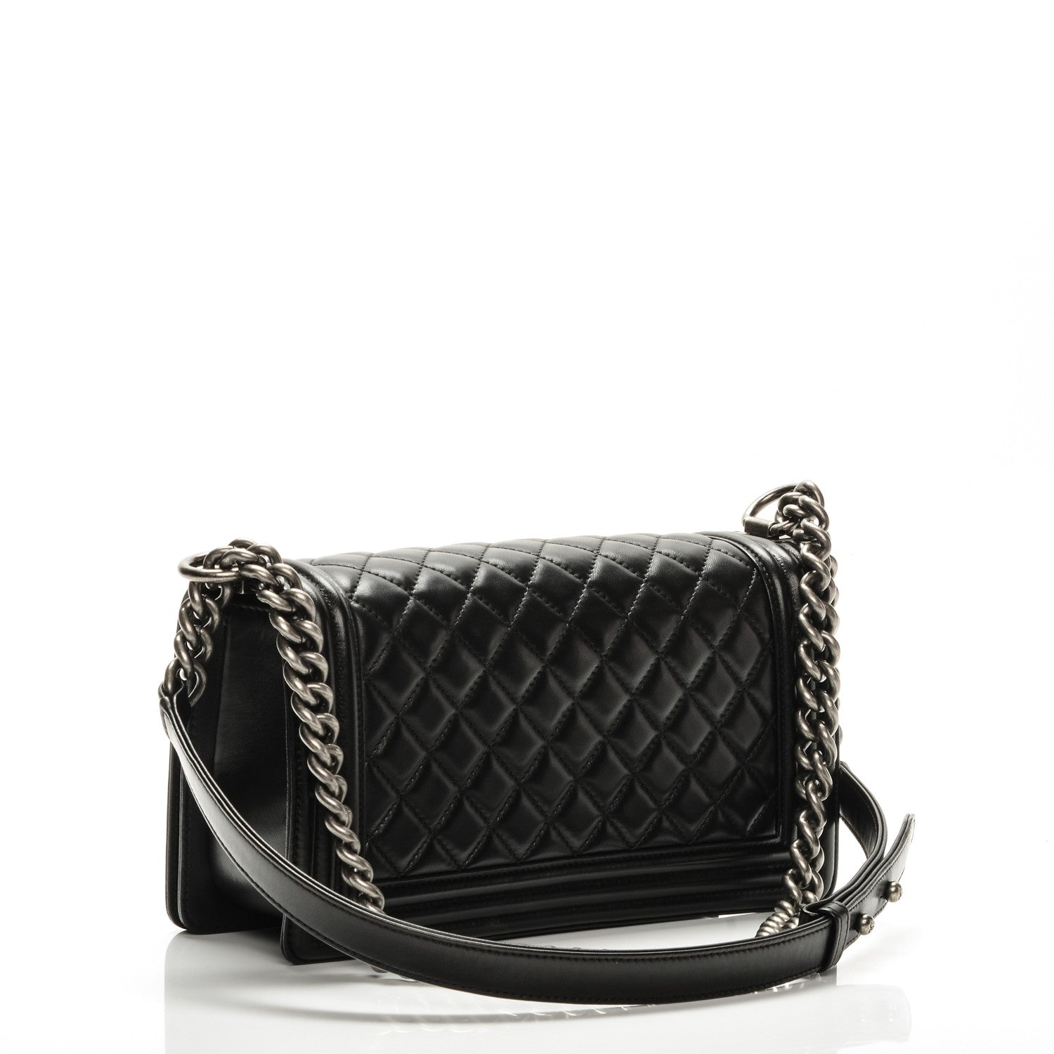 Chanel Lambskin Quilted Medium Boy Flap Black 3 of 8