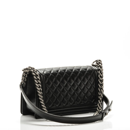 Chanel Lambskin Quilted Medium Boy Flap Black 3 of 8