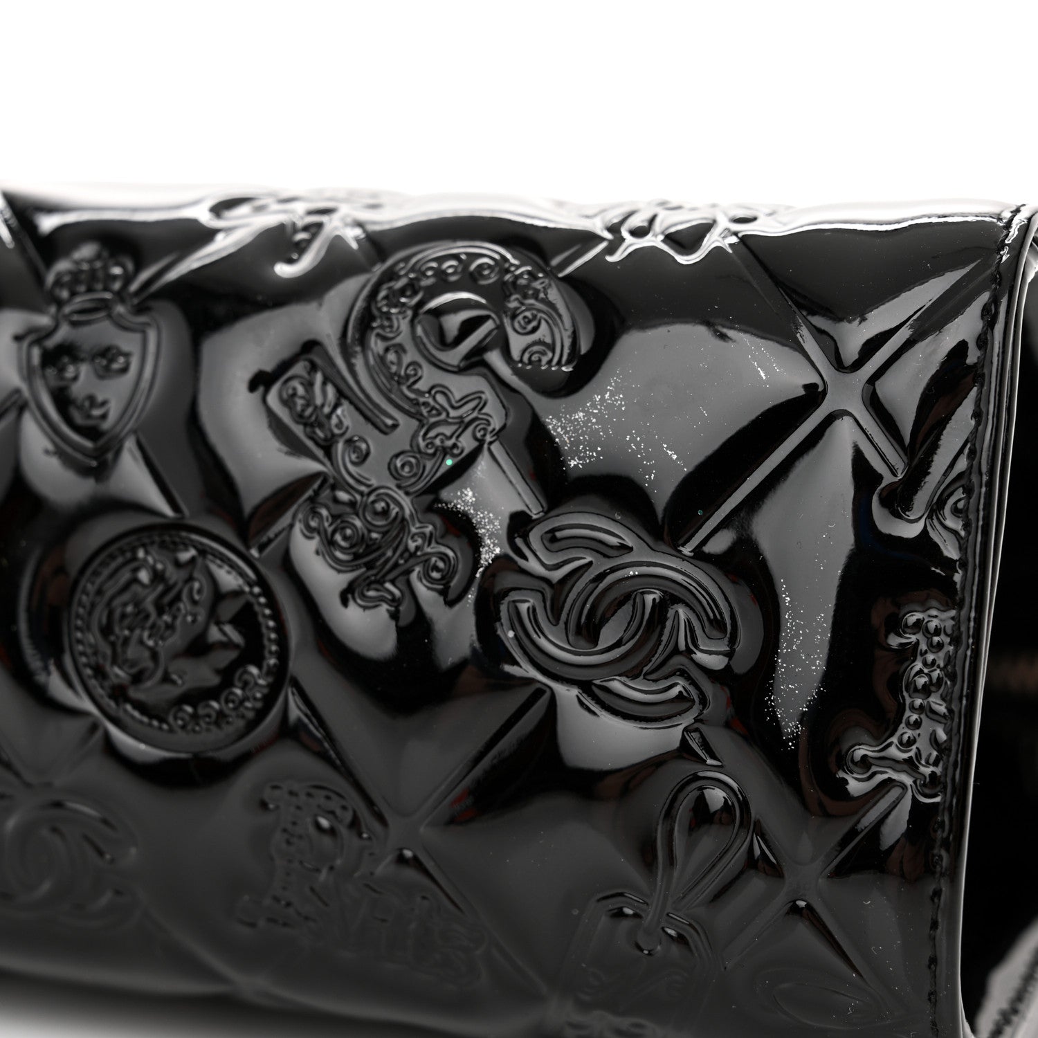 Chanel Patent Calfskin Lucky Symbols Pochette Black 14 of 15
