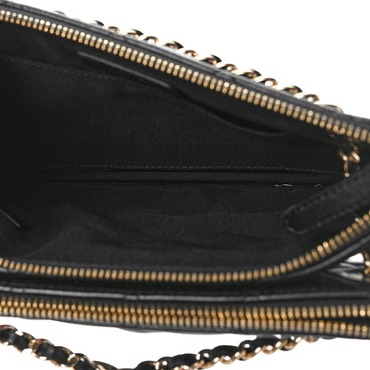 Chanel Shiny Lambskin Quilted Medium Double Case With Strap Black 5 of 9