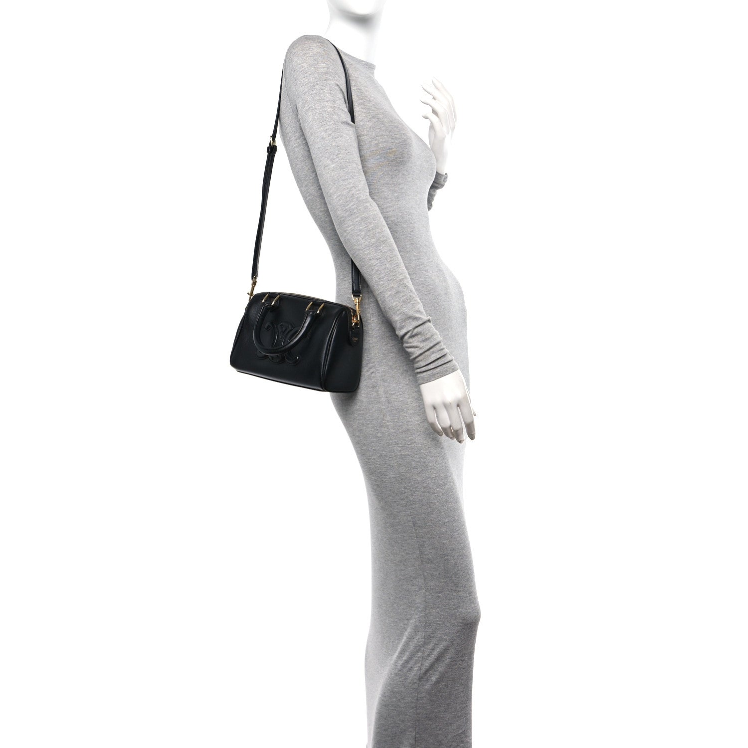 Celine Smooth Calfskin Triomphe Small Boston Bag Black 3 of 9