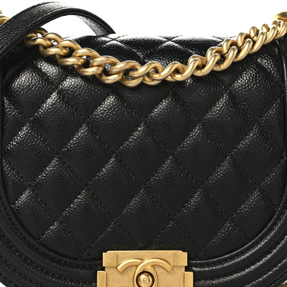 Chanel Caviar Quilted Small Boy Messenger Bag Black 8 of 11
