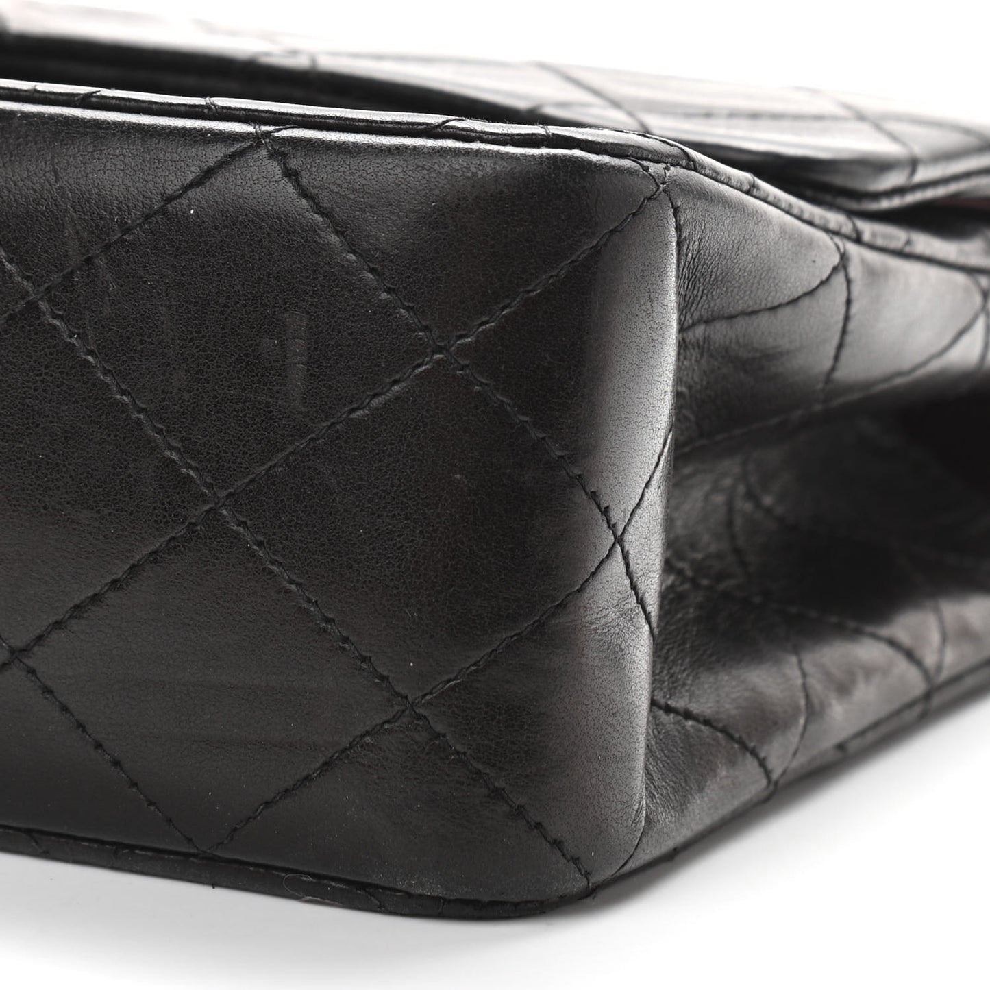 Lambskin Quilted Medium Double Flap Black