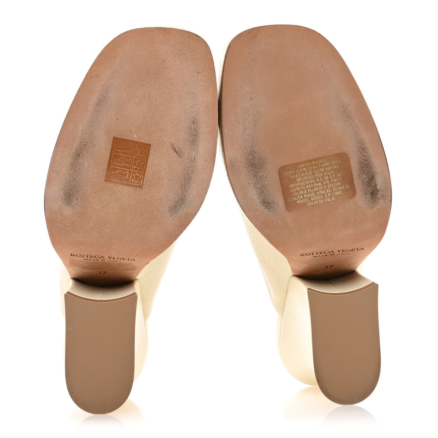 Nappa Stack Mule Sandals 37 Sea Salt