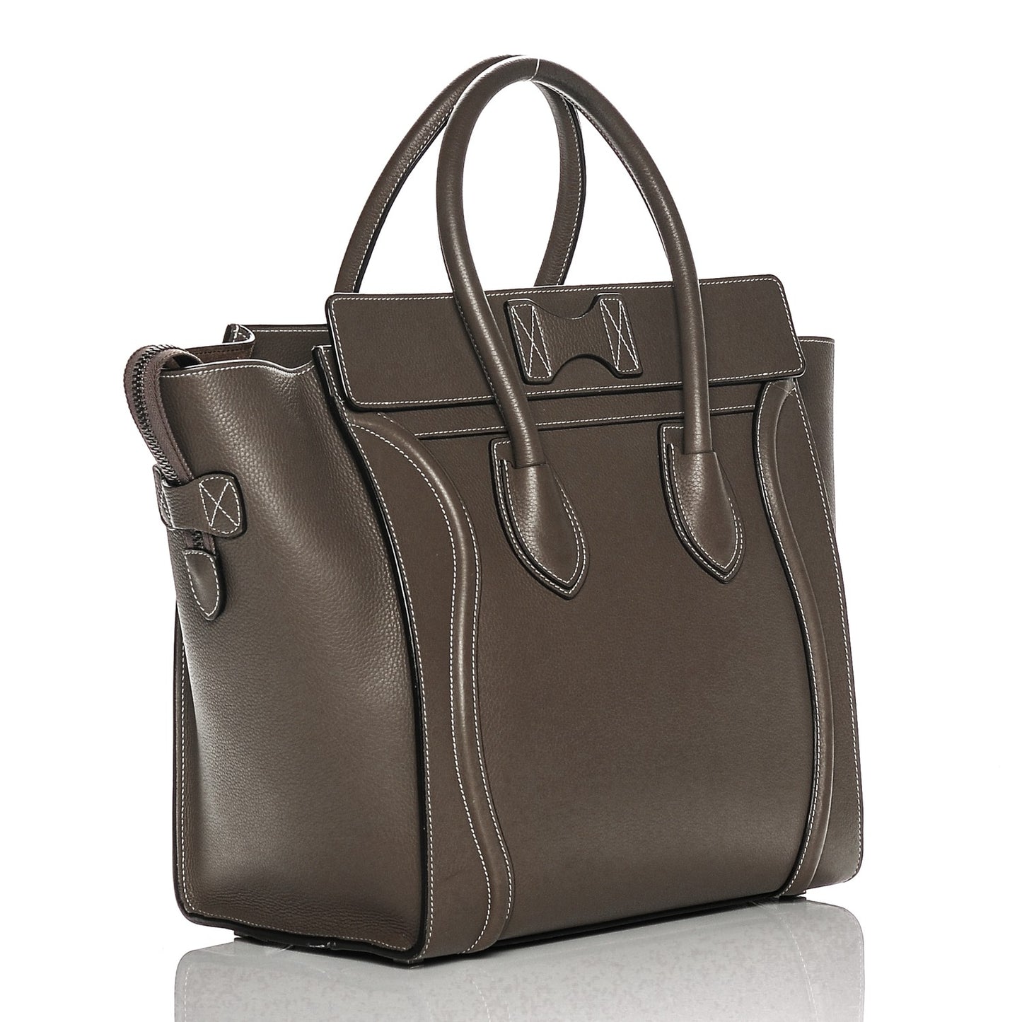 Drummed Calfskin Mini Luggage Souris