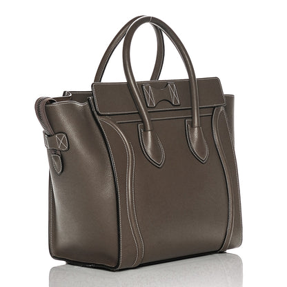 Celine Drummed Calfskin Mini Luggage Souris 3 of 6