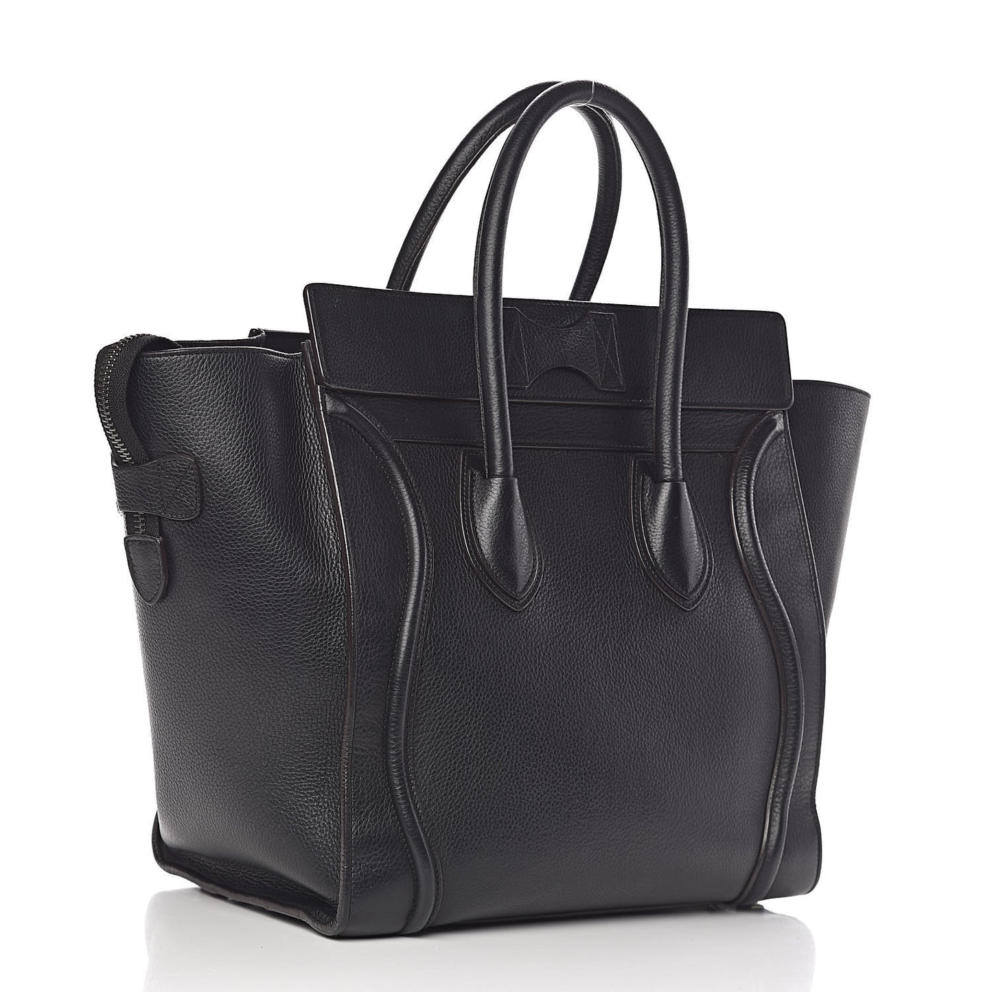 Drummed Calfskin Mini Luggage Black