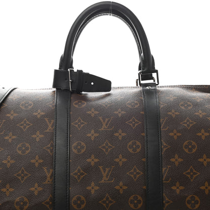 Louis Vuitton Monogram Macassar Keepall Bandouliere 55 9 of 11