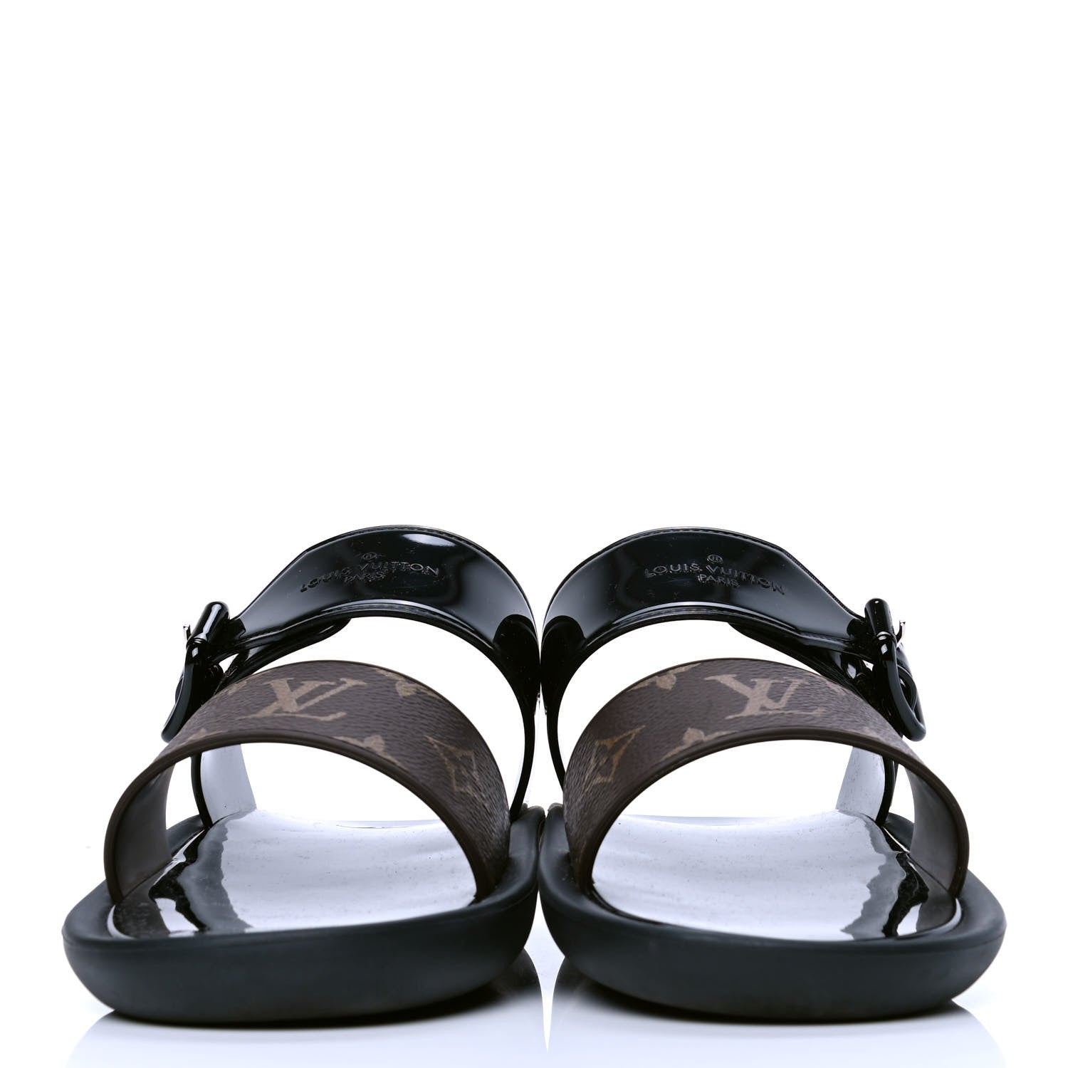 Louis Vuitton Monogram Sunbath Flat Mule Sandals 38 Black 2 of 4