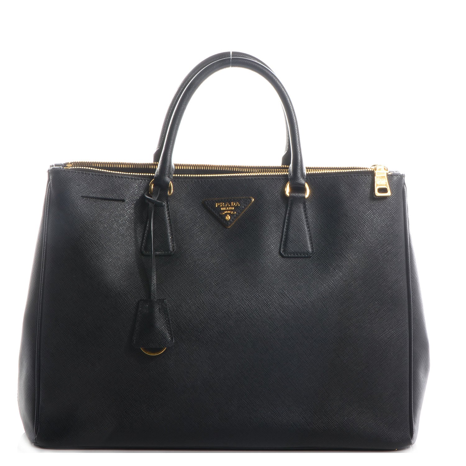 Prada Saffiano Lux Large Double Zip Tote Nero Black 1 of 10