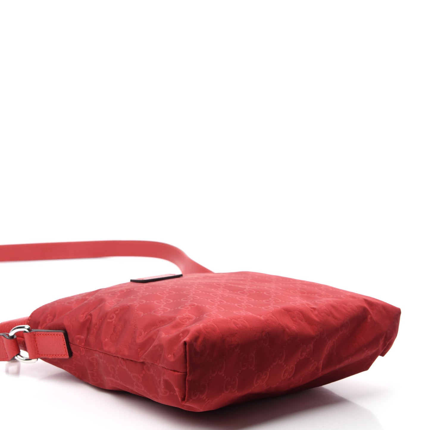 Nylon Monogram Dollar Calfskin Flat Messenger Bag Vibrant Red