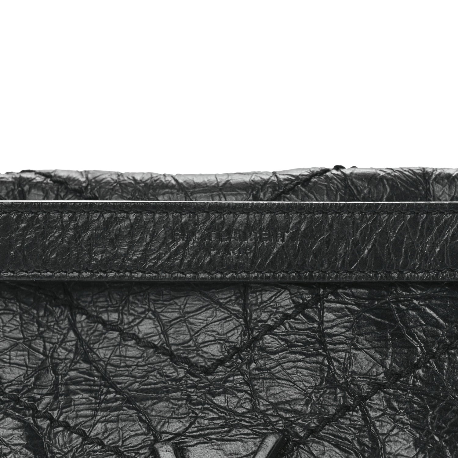 Saint Laurent Crinkled Calfskin Matelasse Monogram Medium Niki Chain Satchel Black 9 of 13