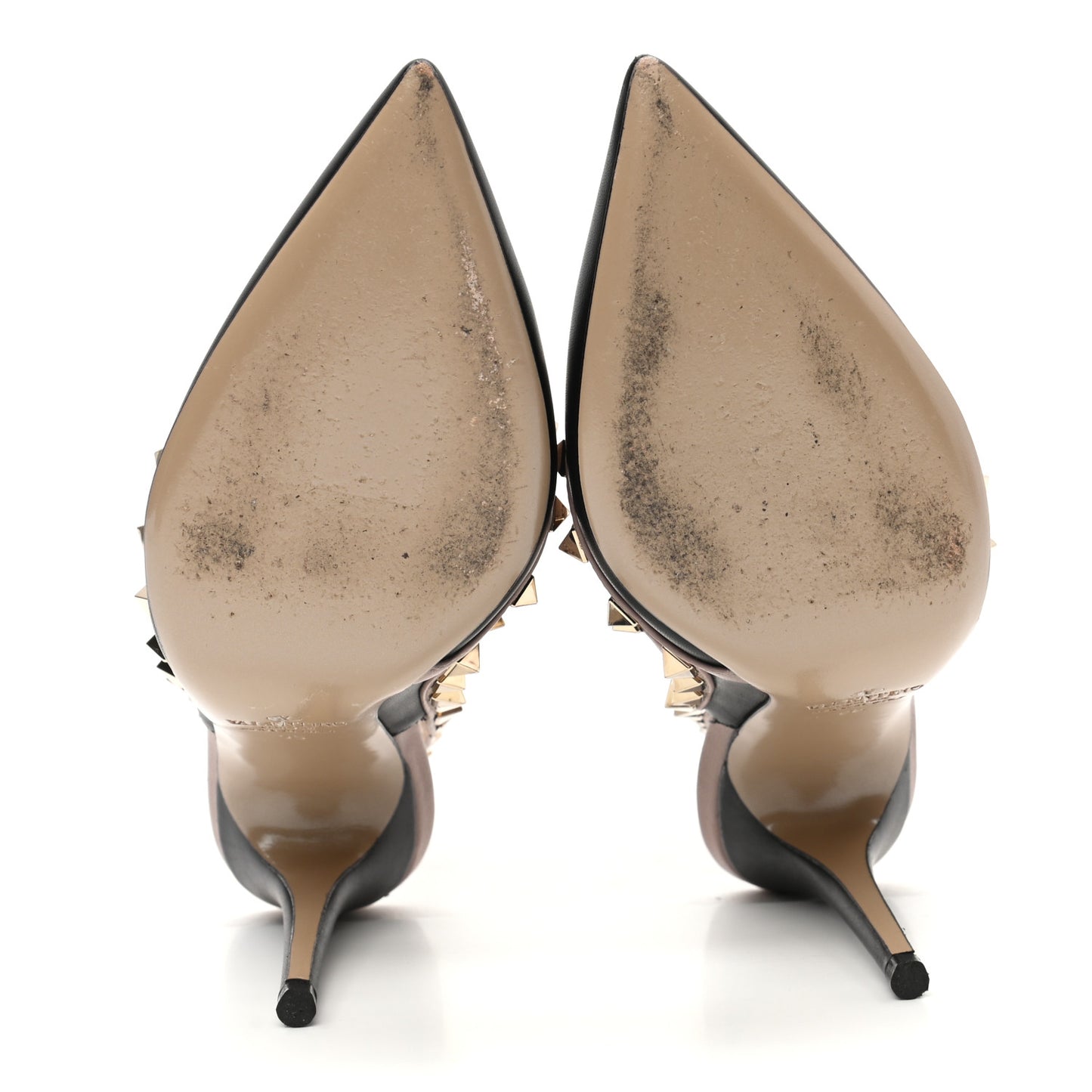 Nappa Rockstud Ankle Strap Pumps 35 Black Poudre