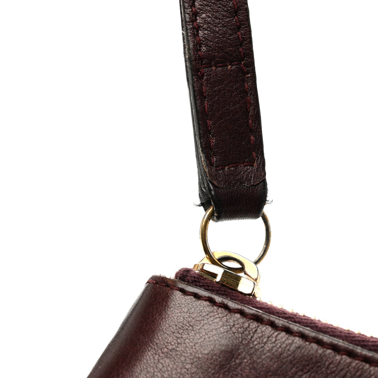 Gucci Guccissima D Gold Wristlet Bordeaux 8 of 8