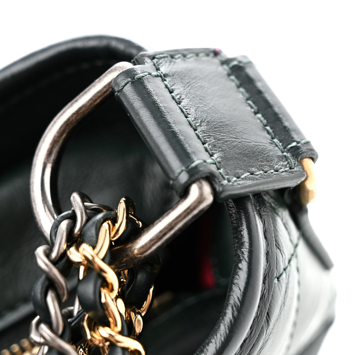 Chanel Aged Calfskin Quilted Medium Gabrielle Hobo Green 22 of 25