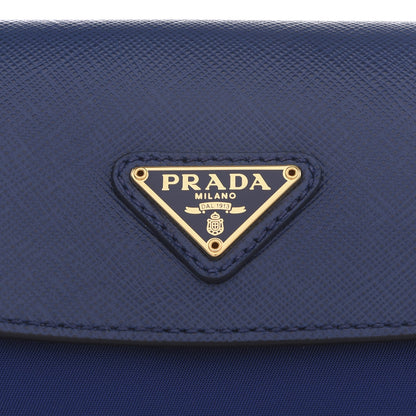 Prada Tessuto Nylon Saffiano Crossbody Bag Bluette 9 of 9