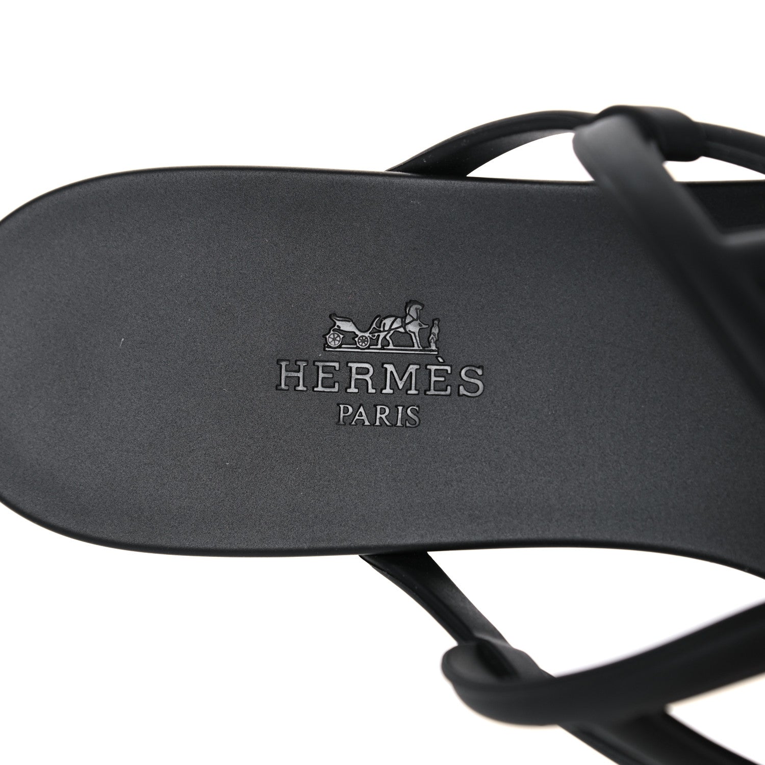 Hermes Rubber Womens Egerie Sandals 39 Black 7 of 9