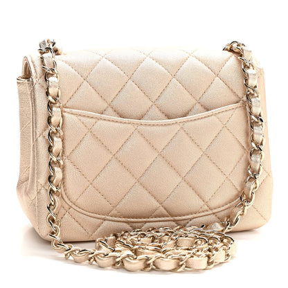 Chanel Metallic Lambskin Quilted Mini Square Flap Gold 2 of 10