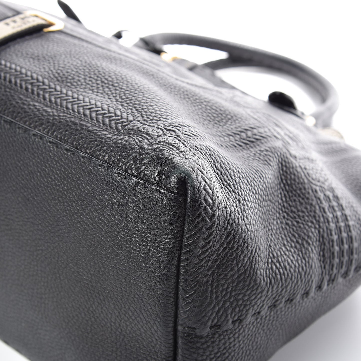 Calfskin Romano Selleria Large Villa Borghese Tote Black