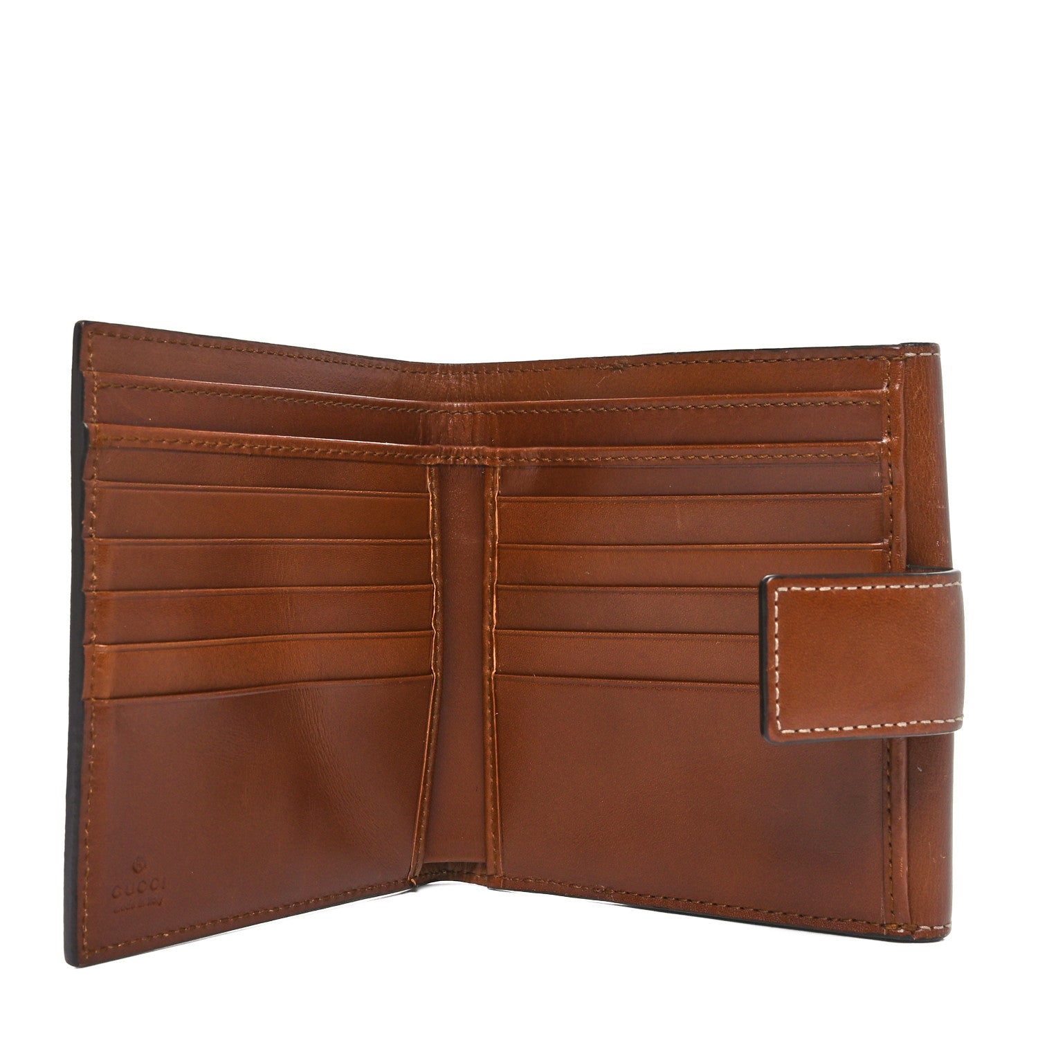 Gucci GG Supreme Monogram French Flap Wallet Brown 6 of 10