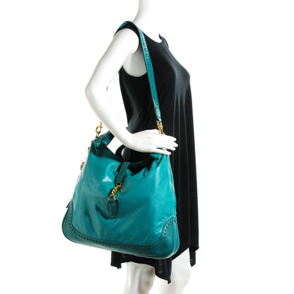 Gucci Calfskin Large New Jackie Shoulder Bag Teal 2 of 9