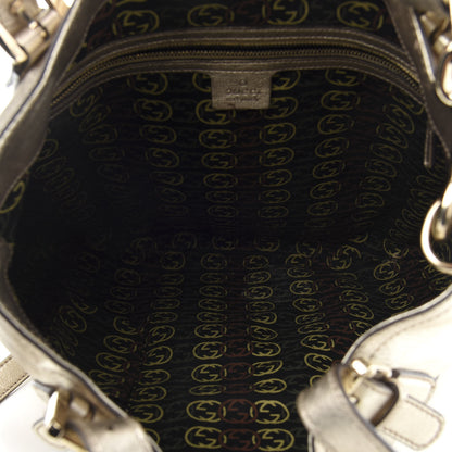 Gucci Metallic Calfskin Medium Britt Tote Platinum 5 of 13