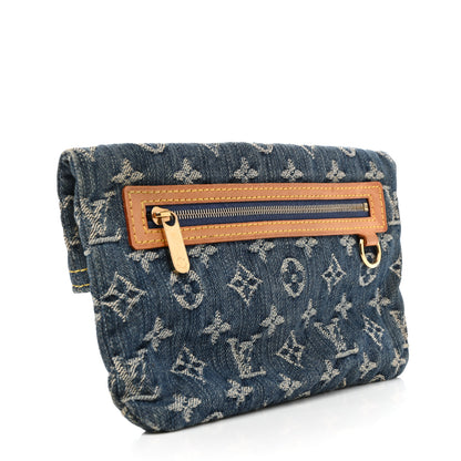 Louis Vuitton Monogram Denim Pochette Plat Clutch Blue 3 of 11