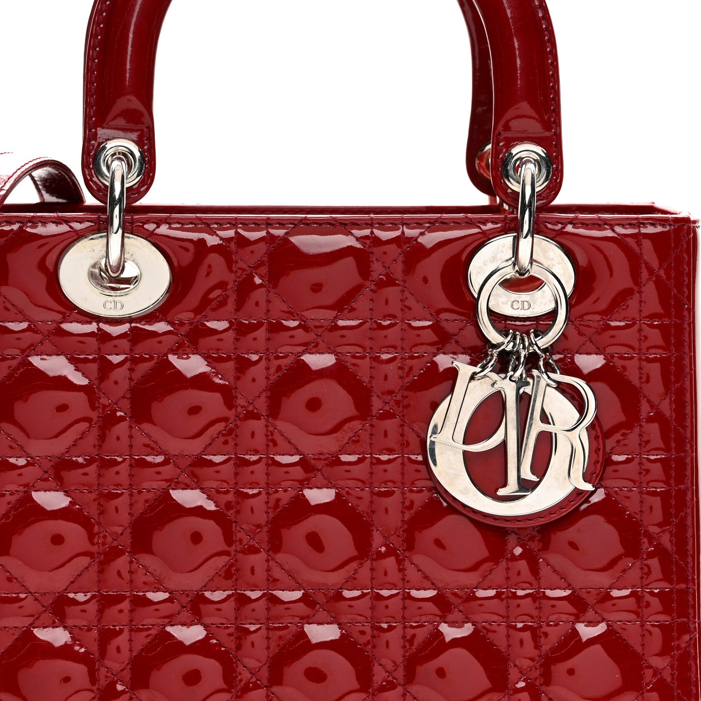 Patent Cannage Medium Lady Dior Red